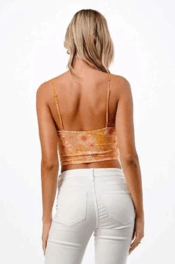 Flower Power Mesh Cami Crop Top -Blend Fashion House image be86f384 608f 4c53 bd7d 510c9aaab5ba