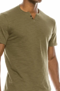 Army Green Slub Notch Tee -Blend Fashion House image c1e9f1d6 4856 479b 860c c3ed56b81c5b