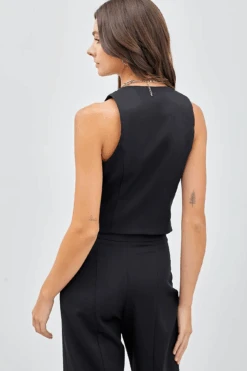 Style Statement Black Button-Up Vest -Blend Fashion House image c2af41c8 97d3 4ded 9f0a 1e21a151188d