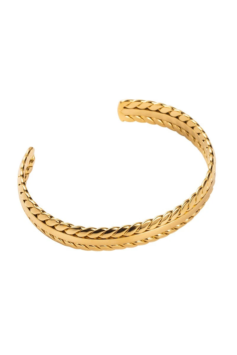 Hailey Braided Gold Cuff Bracelet 1 Hailey Braided Gold Cuff Bracelet