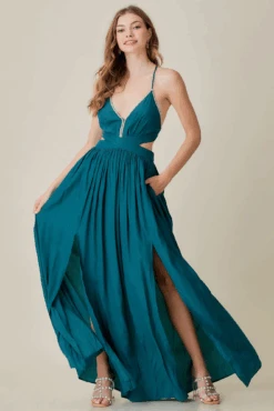 A Time To Celebrate Dark Forrest Maxi Dress