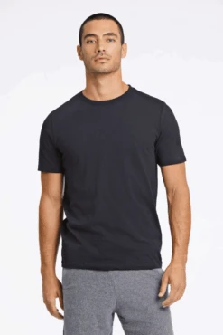 Lindbergh Bergh Black Organic Crew Slub Tee