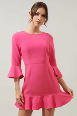 Fit To Flare Fuchsia Mini Dress