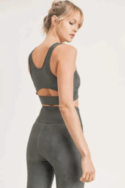 Gunmetal Metallic Sports Bra -Blend Fashion House image dfa1619a 0e5b 4884 af53 d13e446a148a