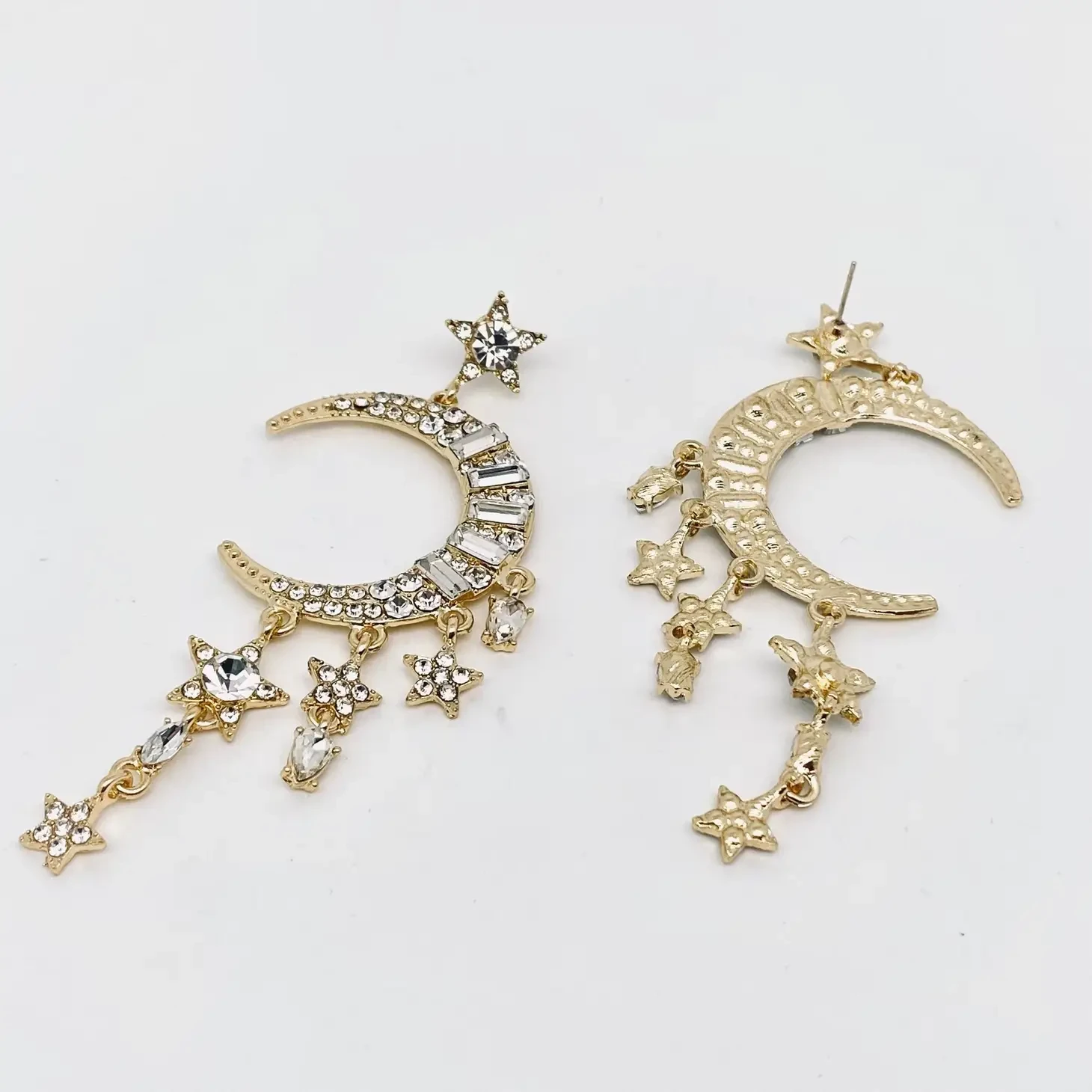 Shining Moon Gold Statement Earrings 2 Shining Moon Gold Statement Earrings - Image 2