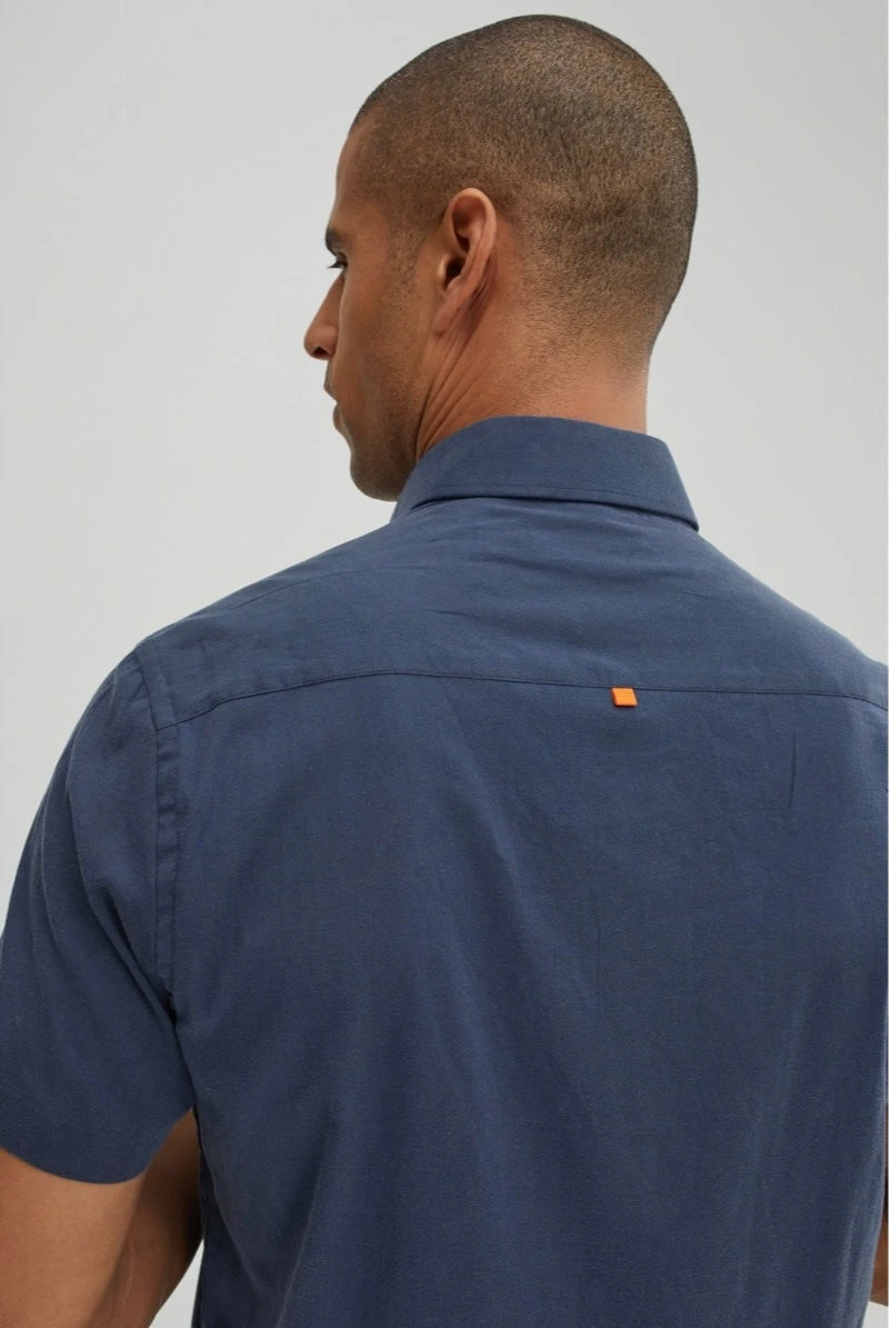 Navy Tencel Woven Short Sleeve 2 Navy Tencel Woven Short Sleeve - Image 2