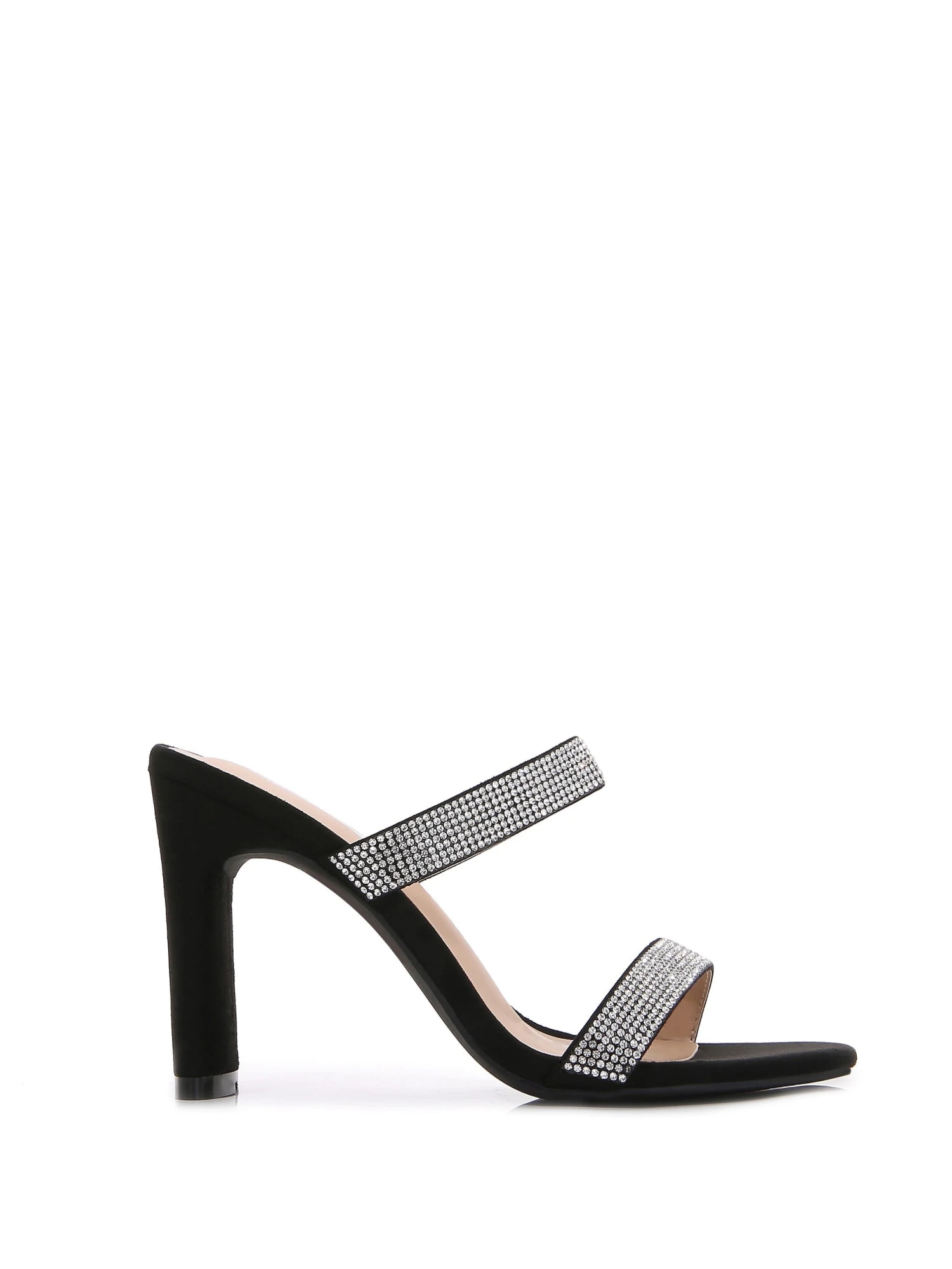 Vivian Black Rhinestone High Heel Sandals 2 Vivian Black Rhinestone High Heel Sandals - Image 2