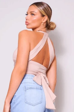 Cross Your Path Halter Top-Taupe -Blend Fashion House image ed0fb509 a70d 40cd af0c f722265a2adf
