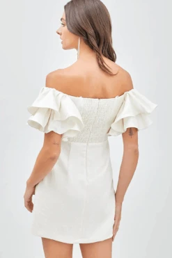 All The Frills Off-The-Shoulder Mini Dress -Blend Fashion House image f5017d33 d4ce 4b23 bb6a 116a49a65a22