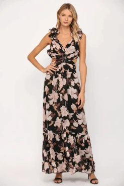 Paris Nights Floral Ruffled Maxi Dress -Blend Fashion House image f50262cc f79c 4431 b550 dd9d416df8f1