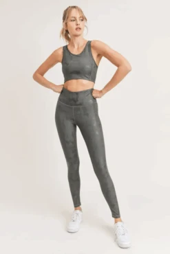 Gunmetal Metallic Sports Bra -Blend Fashion House image f6dd60ad 97eb 4800 b47f 1a6f9251bd36