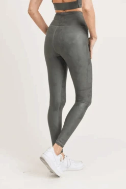 Gunmetal Metallic High-Waisted Leggings -Blend Fashion House image f74f0a1a 1e16 4c01 bd7e edcf345ccac1